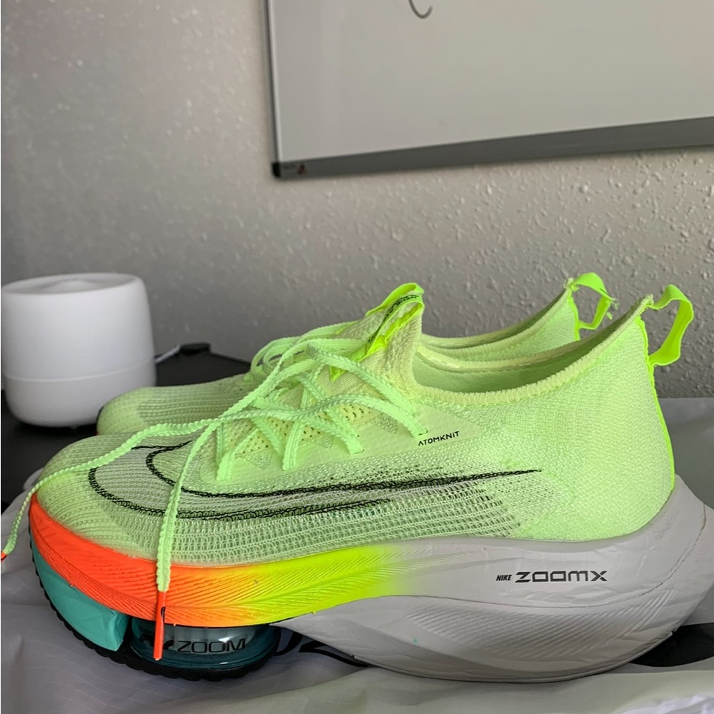 Nike Air ZoomX Alphafly Next Shoes in Neon Green and Orange